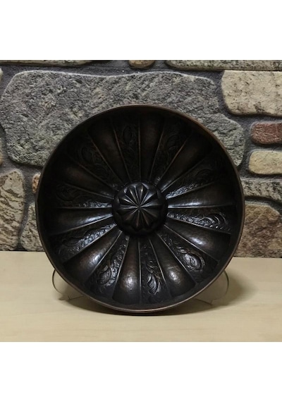 Dilimli İşlemeli Bakır Hamam Tası Bakır