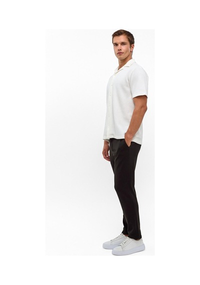 Backandbond Beyaz Regular Fit Küba Yaka Gömlek