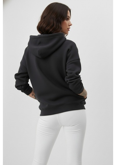 Uyguntarz Unisex Yumuşak Dokulu 3 İplik Oversize Füme Sweatshirt