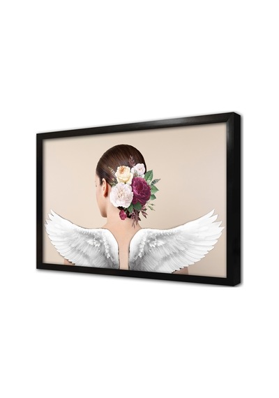 Melek Kanatlı Kadın Çerçeveli Mdf Tablo-172138