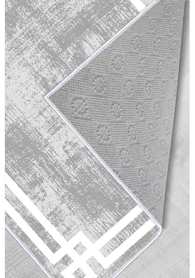 Rovigo Home Dijital Baskı Yıkanabilir Kaymaz Taban Salon Halısı Rvg0495 Gri