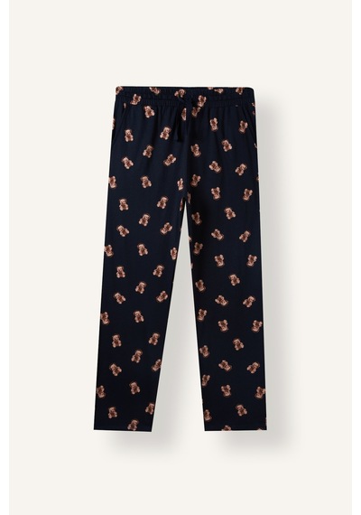 Defacto Regular Fit Baskılı Uzun Kollu 2li Pijama Takımı I3176ax26auer98 Ekru-er98