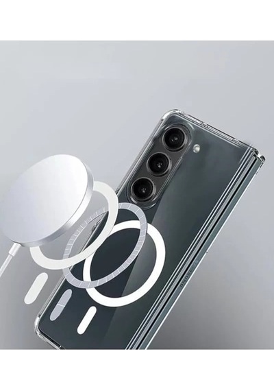 Newface Samsung Galaxy Z Fold 6 Kılıf Magneticsafe Şeffaf Silikon - Şeffaf