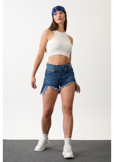 Alexander Gardi Alexandergardi Özel Koleksiyon Yırtık Detaylı Şort 46300am mavi
