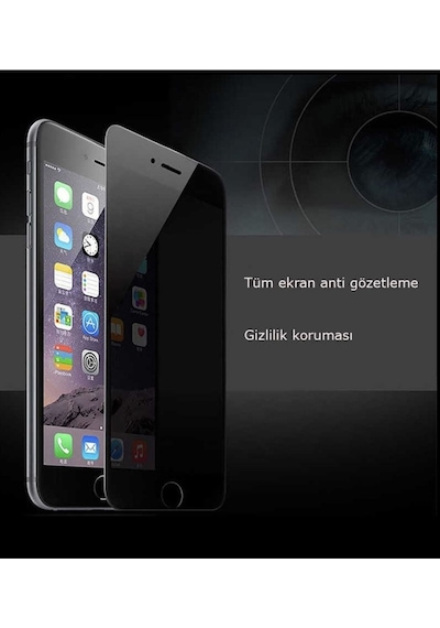 Apple  Uyumlu iPhone 7 8 Se Mat Hayalet Ekran Gizli Privacy Tam Kaplayan Kırılmaz Cam Seramik Ekran Koruyucu Siyah