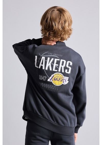 Defacto Nba Los Angeles Lakers Bisiklet Yaka Sweatshirt Hırka Erkek Çocuk I2236a826wnar138 Antrasit-ar138
