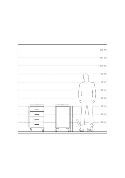 Kronos Komodin 4 Çekmeceli 44x59x80 Çam-aytaşı Çam