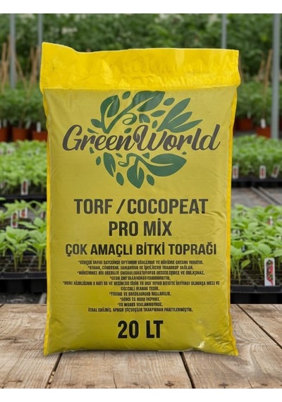 Green World 20 Litre Ithal Çok Amaçlı Bitki Toprağı Torf Cocopeat Ponza Taşı - Kokopit Özel Karışım Saksı Ha 0,250