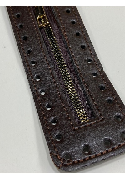 Karantuhafiye Derili Fermuar / Çanta Fermuarı / Kalın Deri Kapak Fermuar 30 Cm Kahvegold Kahvegold Çok Renkli