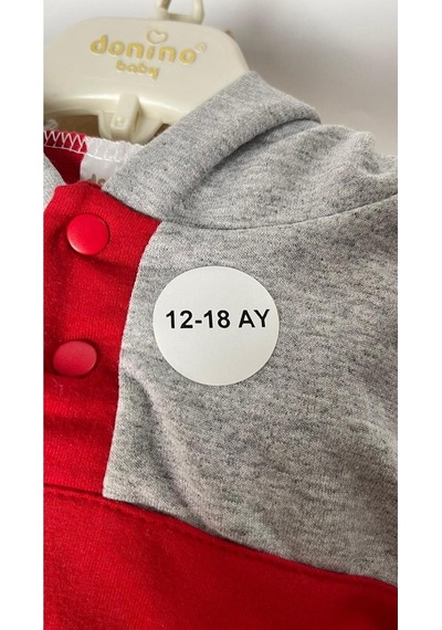 12-18 Ay Yazılı Beden Etiketi Yuvarlak Yapışkanlı 3x3 Cm 150 Adet