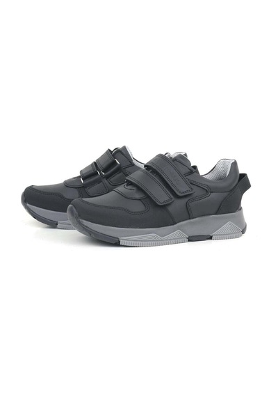 Ortopedikal 3880 Rakerplus Hakiki Deri Siyah Çocuk Sneakers Spor Ayakkabı Cırtlı Siyah