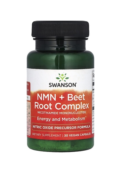 Swanson Vitamins, Nmn + Beetroot Complex, 30 Vegan Capsules