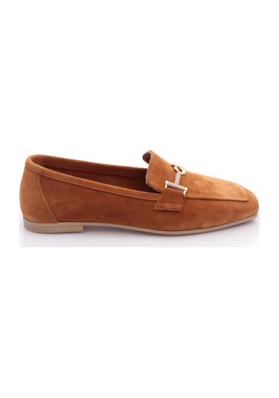 Dgn 3652 Kadin Tokali Loafer Ayakkabi Taba Süet