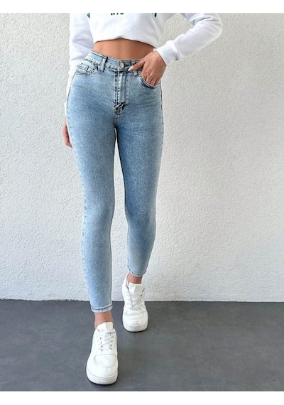 Mavi Kar Yıkama Skinny Jean Kadın Power Likralı Pantolon Mavi