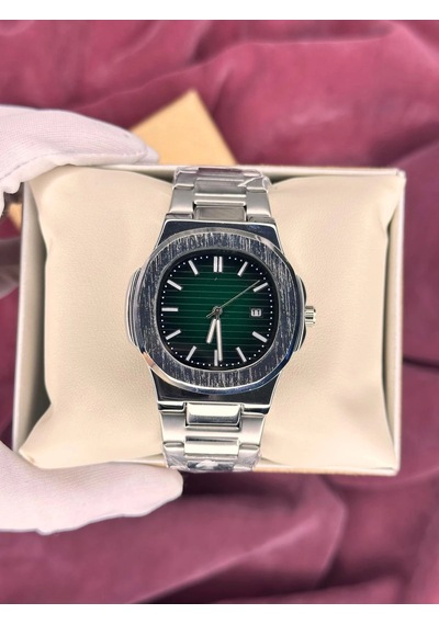 Patek Philipp Eyeşil Kadran Erkek Kol Saati Gümüş