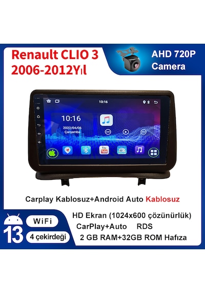 Renault Clıo 3 2006-2012yıl 2gb Ram 32gb Rom Multimedya Carplay N