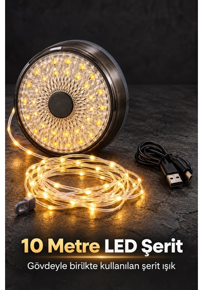 Led Kamp Lambası Dairesel Aydınlatma Yüzeyli Ve Şeritli Diğer