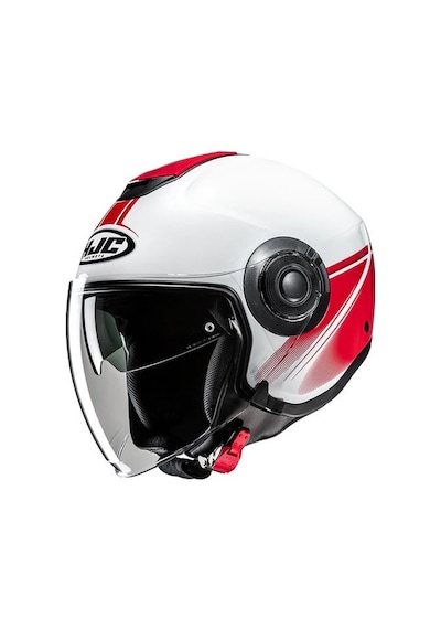 Hjc İ40n Vision Mc1 Yarım Motosiklet Kaskı Beyaz Kırmızı Diğer