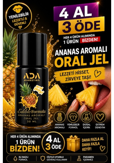Ananas Aromalı Yenilebilir Oral Kayganlaştırıcı Jel 30 Ml
