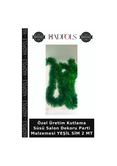 Özel Üretim Kutlama Süsü Salon Dekoru Parti Malzemesi Yeşil Sim 2 Mt