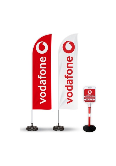 Vodafone Reklam Yönlendirme Tanıtım Yelken Bayragı ve Bariyer Dub