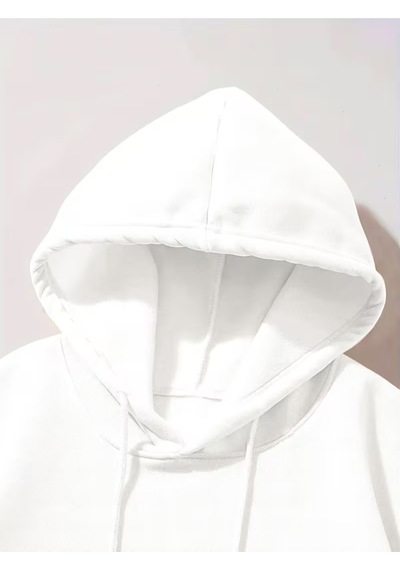 Nevermind Sevgili Kombini Hoodie Merry Christmas Baskılı Çift Kapüşonlu S Beyaz