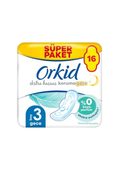 5 Adet Orkid Ekstra Hassas Gece Hijyenik Ped 16'lı