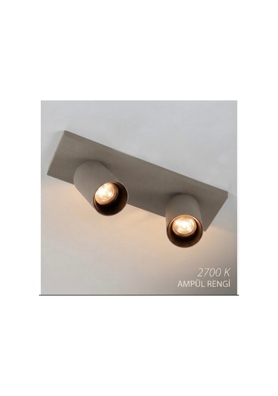 Gu10 Duy Mat Bej Koyu Krem İkili Spot Lamba 30 Cm Yönverilebilir Hareketli Başlıklı Led Spot Sıvaüstü Tavan Avize Aydınlatma Siyah