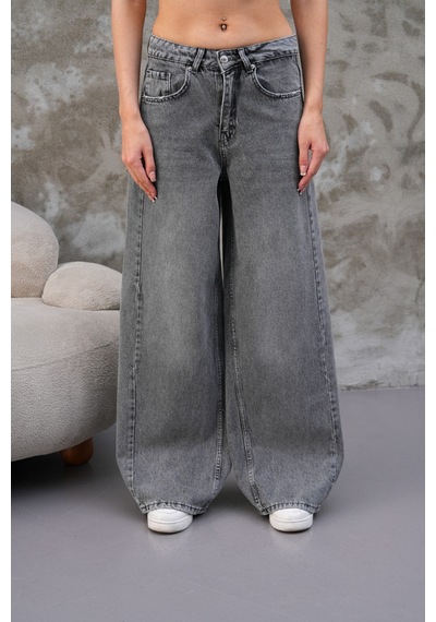 Cool Tarz Miami Antrasit Straight Wide Kadın Jean Antrasit Antrasit