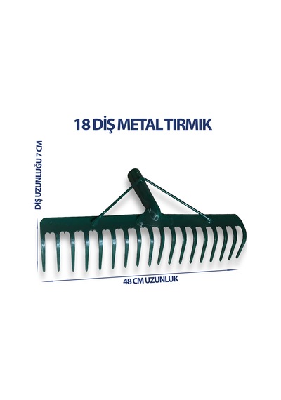 Profesyonel 18 Dişli Metal Tırmık Bahçe Ve Toprak Düzenleme İçin Dayanıklı Model