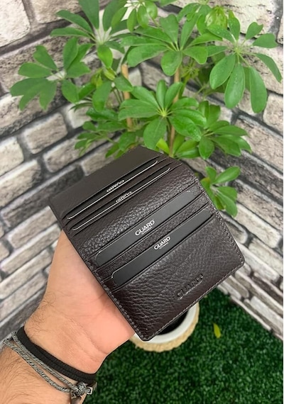 Guard Kahverengi Patlı Tasarım Hakiki Deri Kartlık Erkek / Kadın P5239 Kahverengi