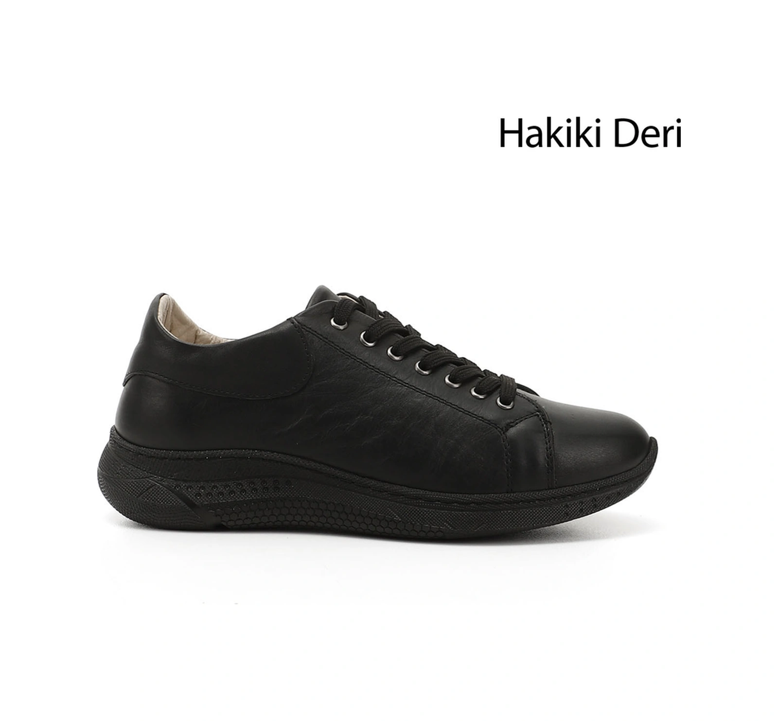 Gönderi(R) Gönderi R Kadın Siyah Bağcıklı Dolgu Taban Hakiki Deri Sneaker Ddza80742450 Siyah