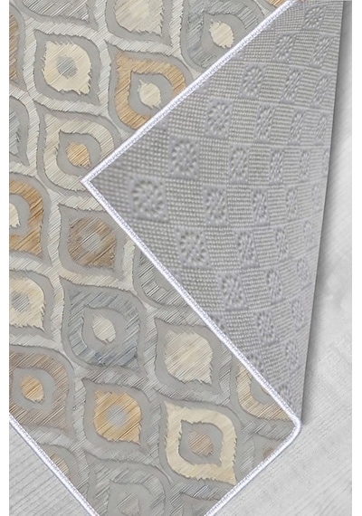 Rovigo Home Dijital Baskı Yıkanabilir Kaymaz Taban Salon Halısı Rvg0434 Gri