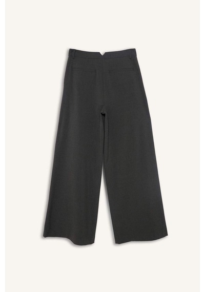 Defacto Wide Leg Çift Cepli Yüksek Bel Uzun Boy Pantolon F8213ax25augr450 Gri