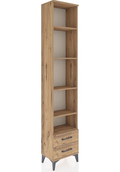 Arges Dolap 5 Raflı 2 Çekmeceli 44x30x221 Çam-çam Çam