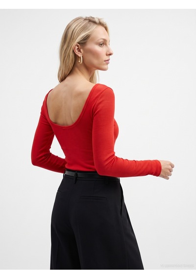 Dilvin 33237 Bra-free Uzun Kollu Top Kırmızı
