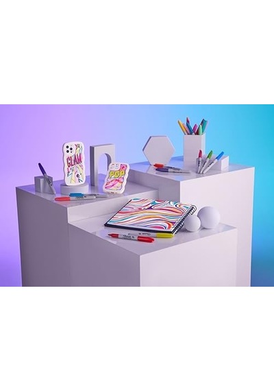 Sharpie Glam Pop Kalıcı Markörler, Kalın Ayrıntılar İçin İnce Nokta, Çeşitli Canlı Renkler 5 Keçeli Kalem 103 Ivory