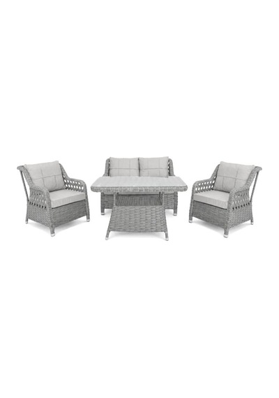 Niron Grand 2'li Rattan Alüminyum Bahçe Oturma Takımı - Gri Kompakt Set Temperli Cam Masa Niron Grand 2'li Rattan Alüminyum Bahçe Oturma Takımı - Gri Kompakt Set Temperli Cam Masa