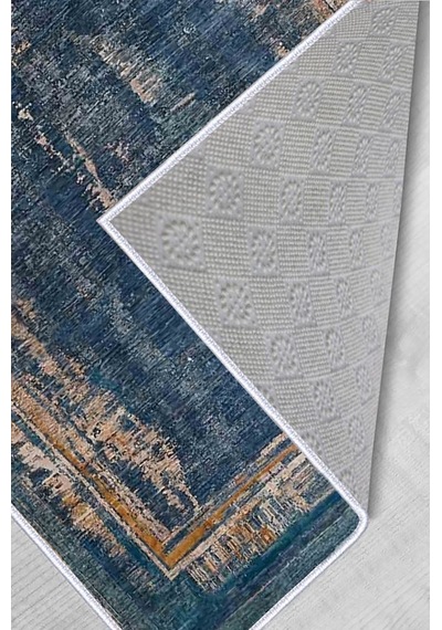 Rovigo Home Dijital Baskı Yıkanabilir Kaymaz Taban Salon Halısı Rvg0490 Lacivert