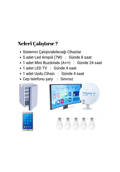 Kamusolar 1 Kw Mppt Solar Güneş Enerjisi Bağ Evi Paketi