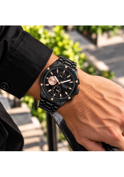 Ferrucci Fc-80349 Fonksiyonları Aktif Siyah Renk Spor Model Çelik Erkek Kol Saati