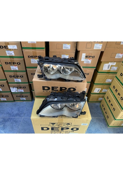 Bmw 3 Serisi E46 Kasa 2001-2005 Arası Depo Sağ Ve Sol Far Takım Halojen Krom Tip 63127165781 / 63127165782