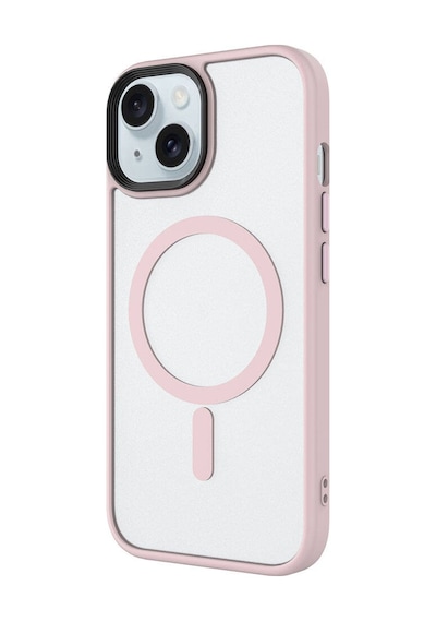 Goocamp Apple iPhone Uyumlu 15 Kılıf Mat Arka Yüzey Wireless Şarj Özellikli Flet Magsafe Kapak - Siyah