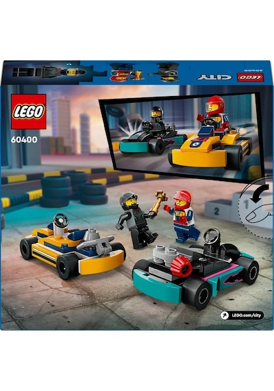 LEGO® City Go-Kartlar ve Yarış Sürücüleri 60400 5+ Yaratıcı Oyuncak Yapım Seti - 99 Parça