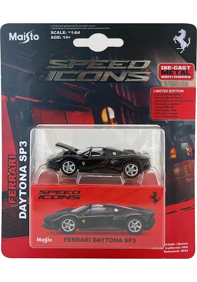 Speed Icons 1:64 Ferrari Daytona Sp3 Siyah Renksiz