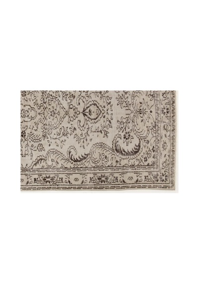 El Dokuması Vintage Yün-pamuk Bej Halı 4277 147 X 273 Cm