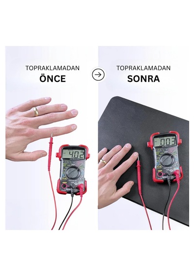 Deepflex Topraklama Matı Seti Kablo + Priz Adaptörü Dahil Kaydırmaz, Suya Dayanıklı 25x35 Cm Siyah