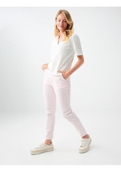 Jimmy Key Açık Pembe Yandan Cepli Yüksek Bel Normal Paça Dokuma Pantolon 6sw185481609