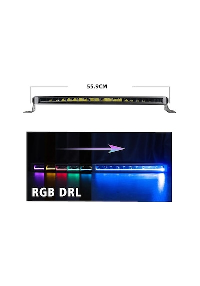 Offroad Sis Lambası Beyaz 100w 55,9 Cm Beyaz-sarı Gündüz Ledli 12-36v Adet / Lass360-1
