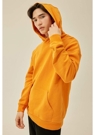 DeFacto Comfort Regular Fit Rahat Kalıp Kapüşonlu Kanguru Cepli Basic Düz Sweatshirt B4446AX24SPOG589